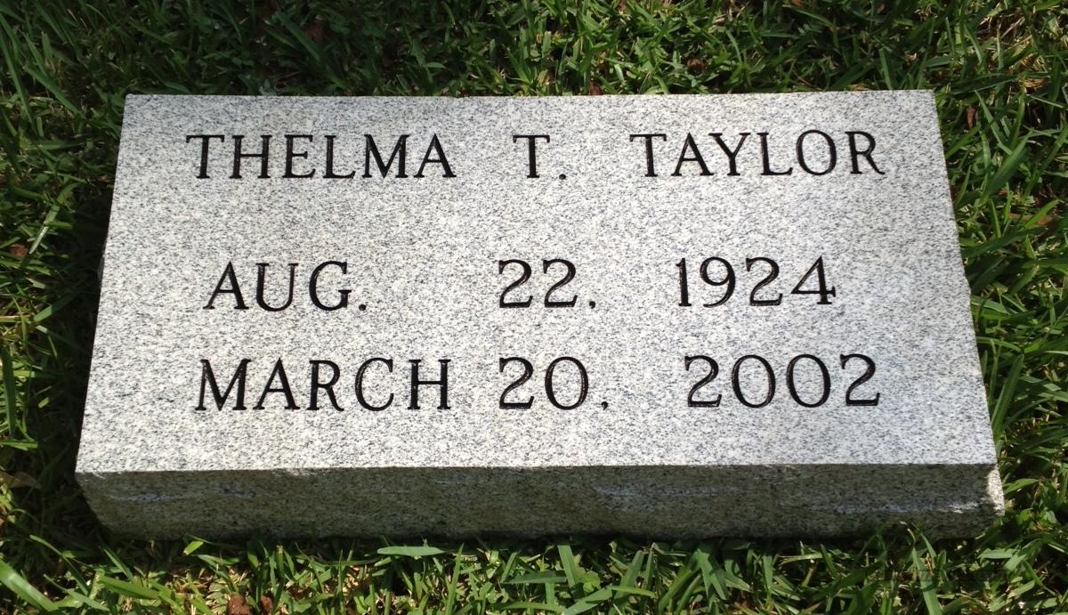 Example of a flat, gray grave marker