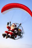Santa flying his paramotor