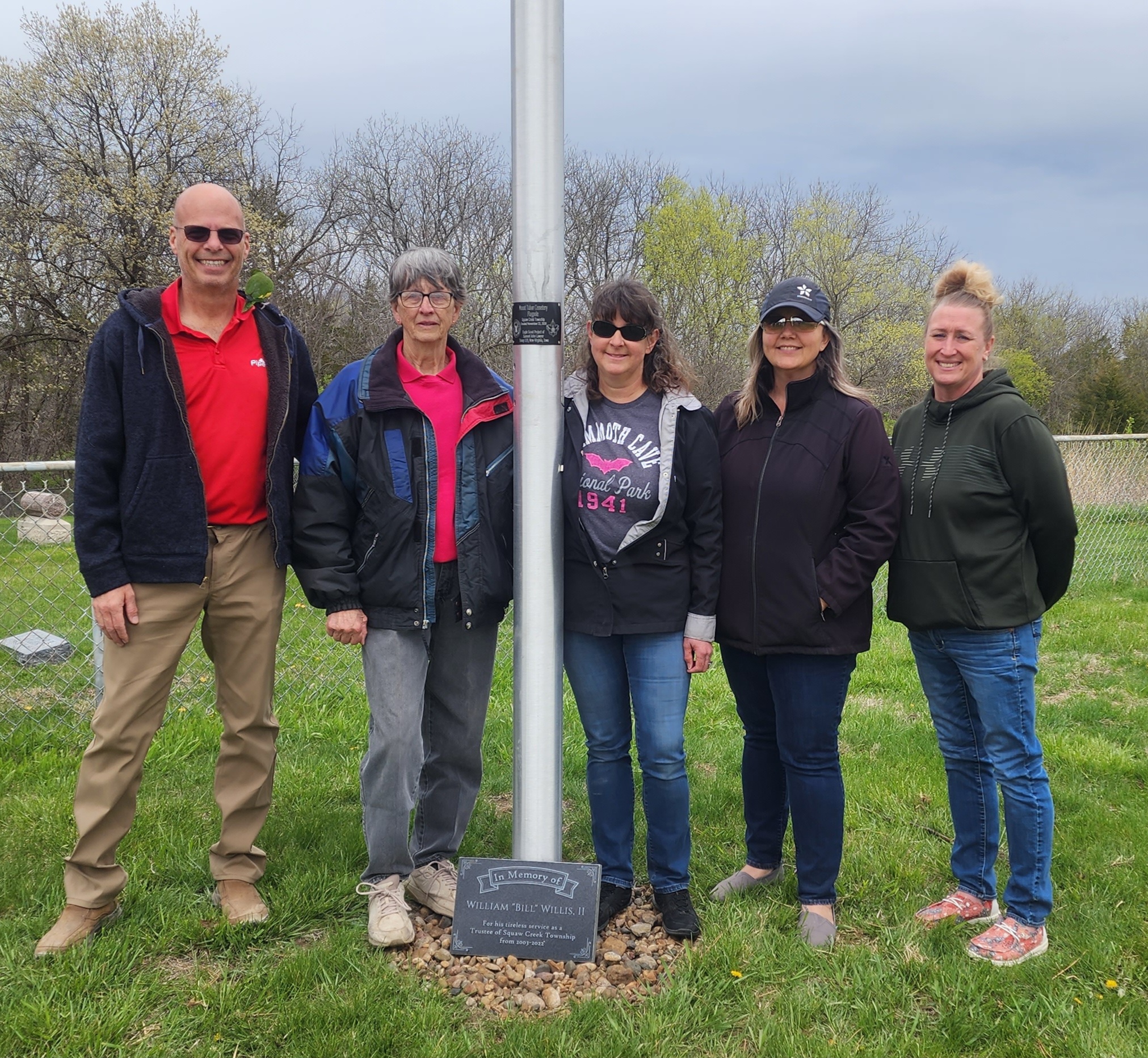 Mary Willis, with Trustees Steven Lawyer, Sheri Jandik, Kimberly Smith (far right) and Clerk Misti Kosman